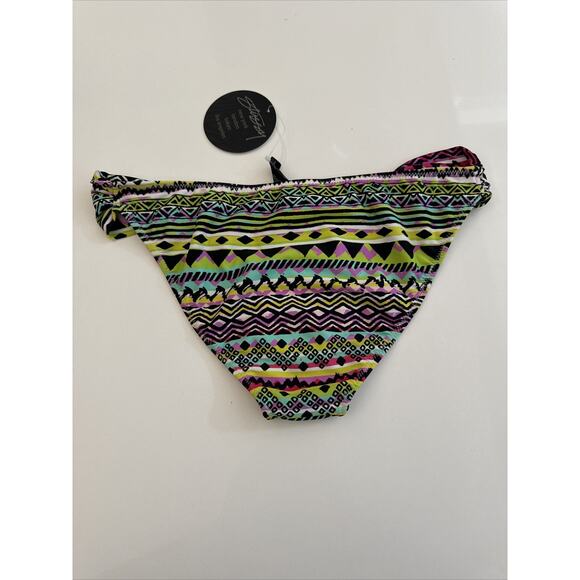Stussy Women Marilyn Bikini Bottom Size Small Ruched Side Multi Color Rare New - Picture 3 of 5